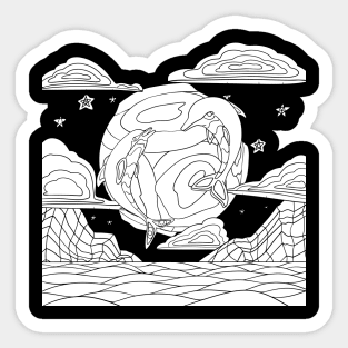 Dolphins in the sky Sticker